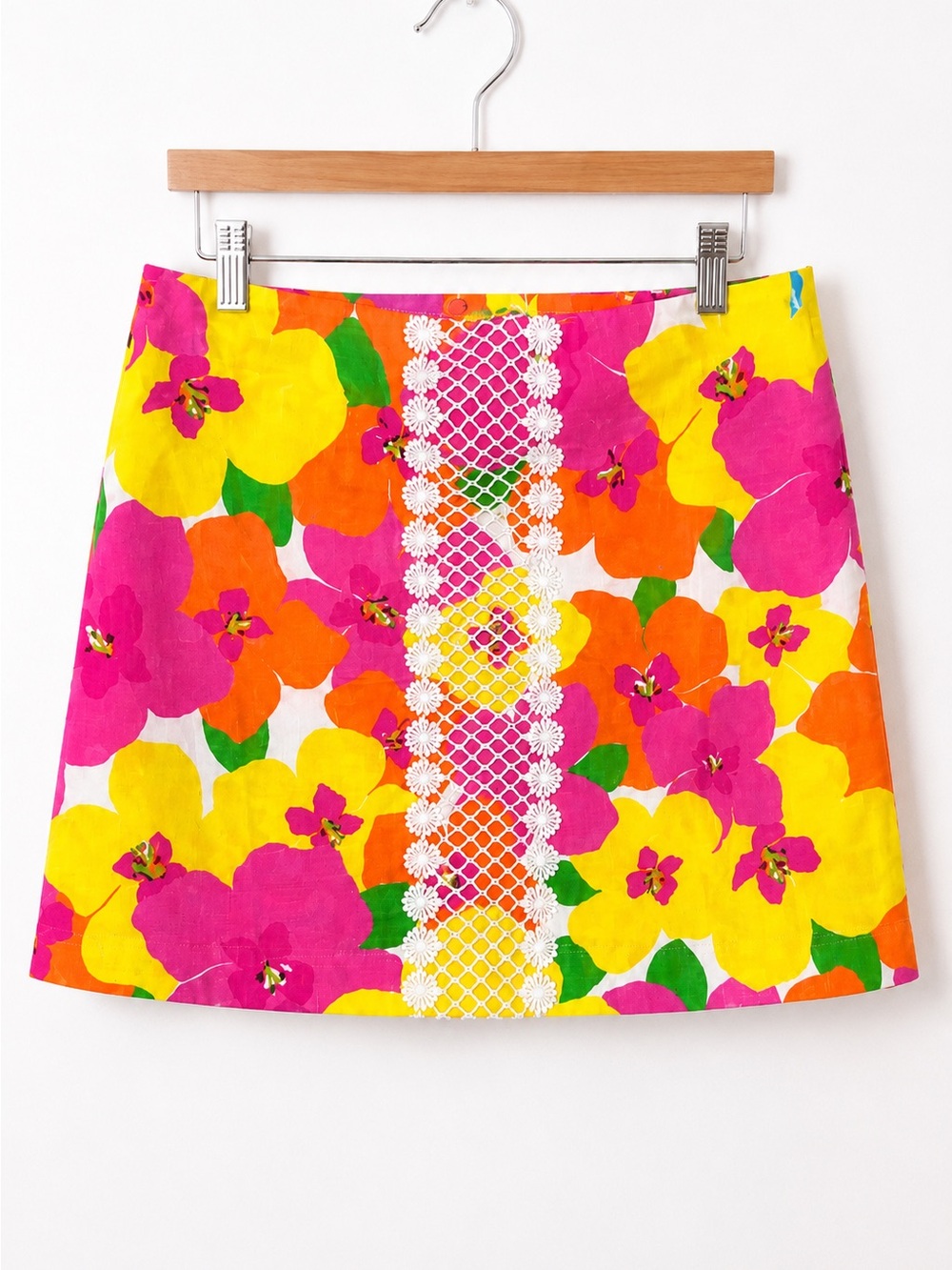 Lilly Pulitzer Floral Lace Detail Skirt Size 10